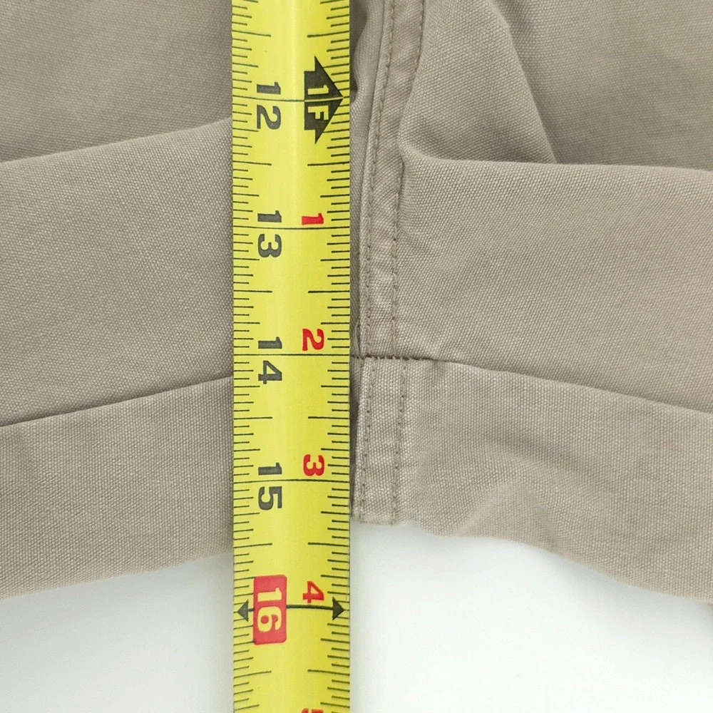 Cabelas Mens Cargo Shorts 44 Khaki Tan Pleated Cotton Canvas Rugged Hiking